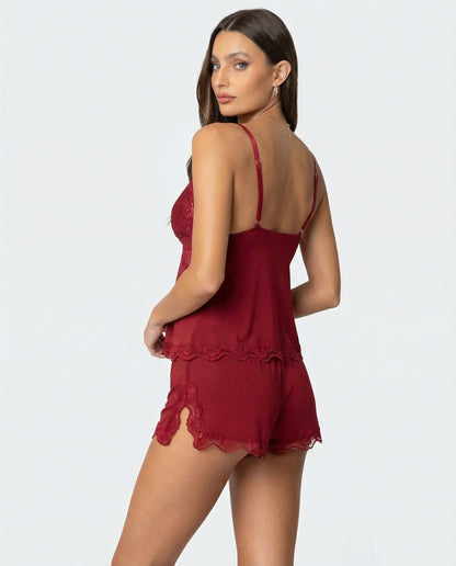 AMELIA - Conjunto de Pijama con Encaje y Short