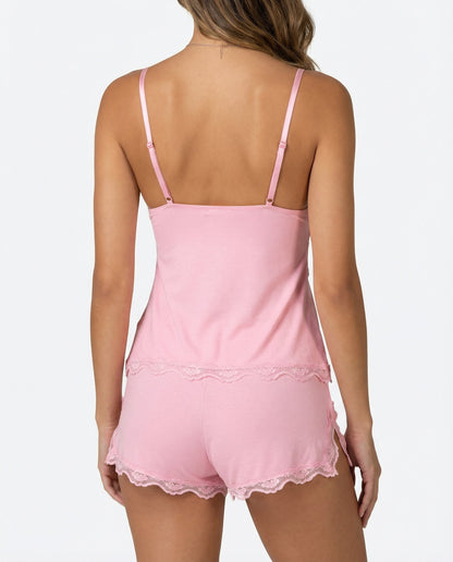 AMELIA - Conjunto de Pijama con Encaje y Short