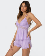AMELIA - Conjunto de Pijama con Encaje y Short