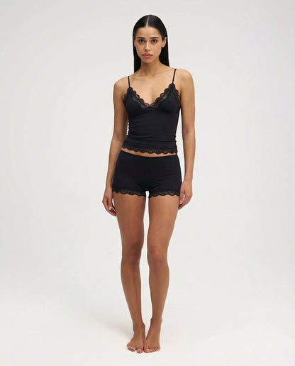 ELARA - Conjunto de Pijama con Encaje y Short