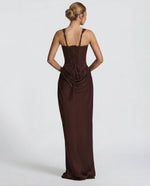 SILVIA - Vestido Maxi Corsé con Drapeado en la Cadera
