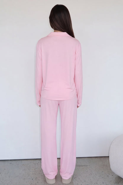 ELENA - Conjunto de Pijama con Camisa y Pantalón Ancho