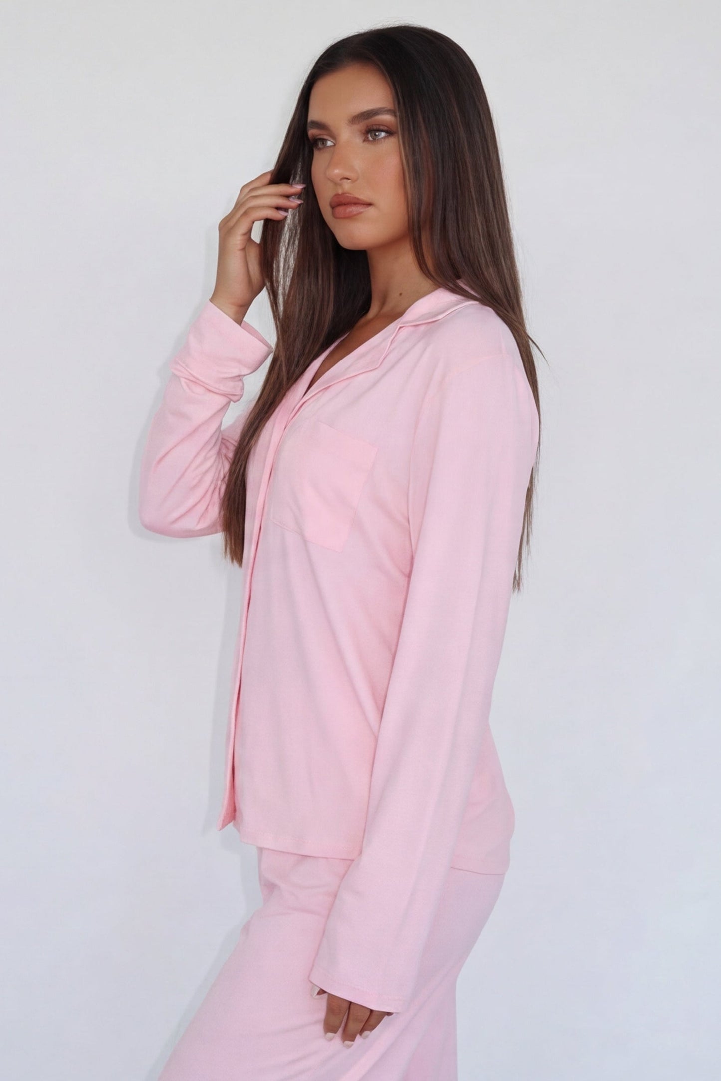 ELENA - Conjunto de Pijama con Camisa y Pantalón Ancho