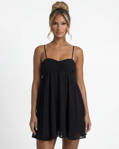 ANGÉLICA - Vestido Mini Babydoll con Fruncido