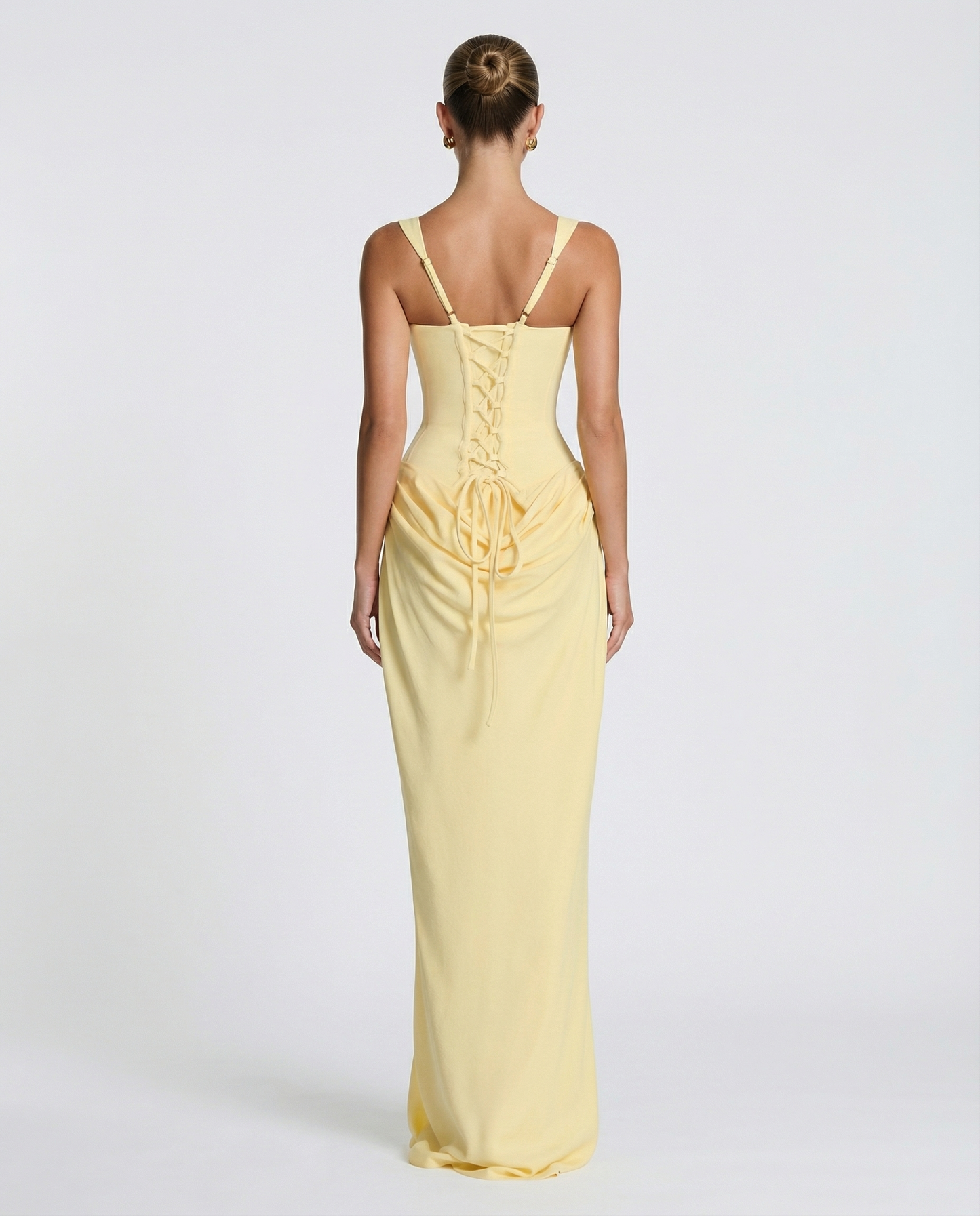 SILVIA - Vestido Maxi Corsé con Drapeado en la Cadera