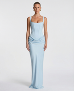 SILVIA - Vestido Maxi Corsé con Drapeado en la Cadera