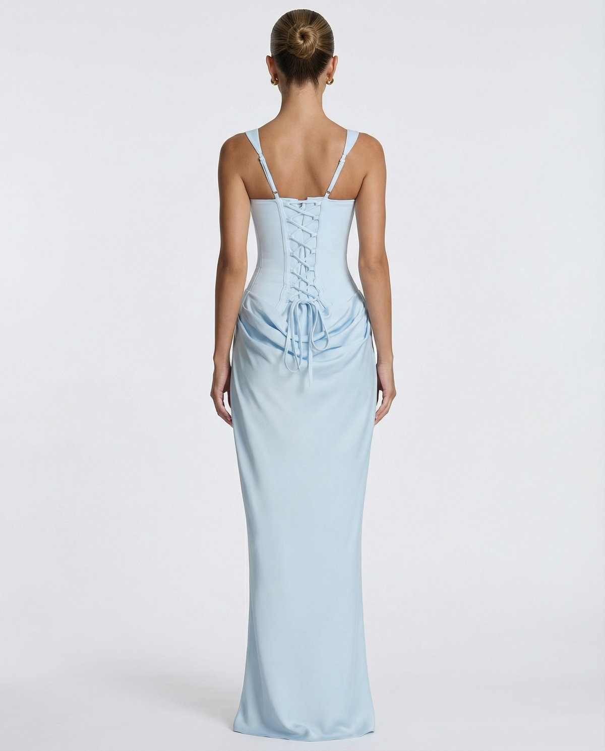 SILVIA - Vestido Maxi Corsé con Drapeado en la Cadera