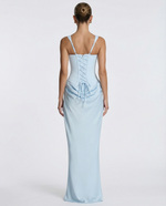 SILVIA - Vestido Maxi Corsé con Drapeado en la Cadera