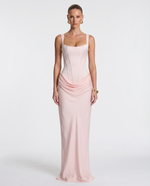 SILVIA - Vestido Maxi Corsé con Drapeado en la Cadera