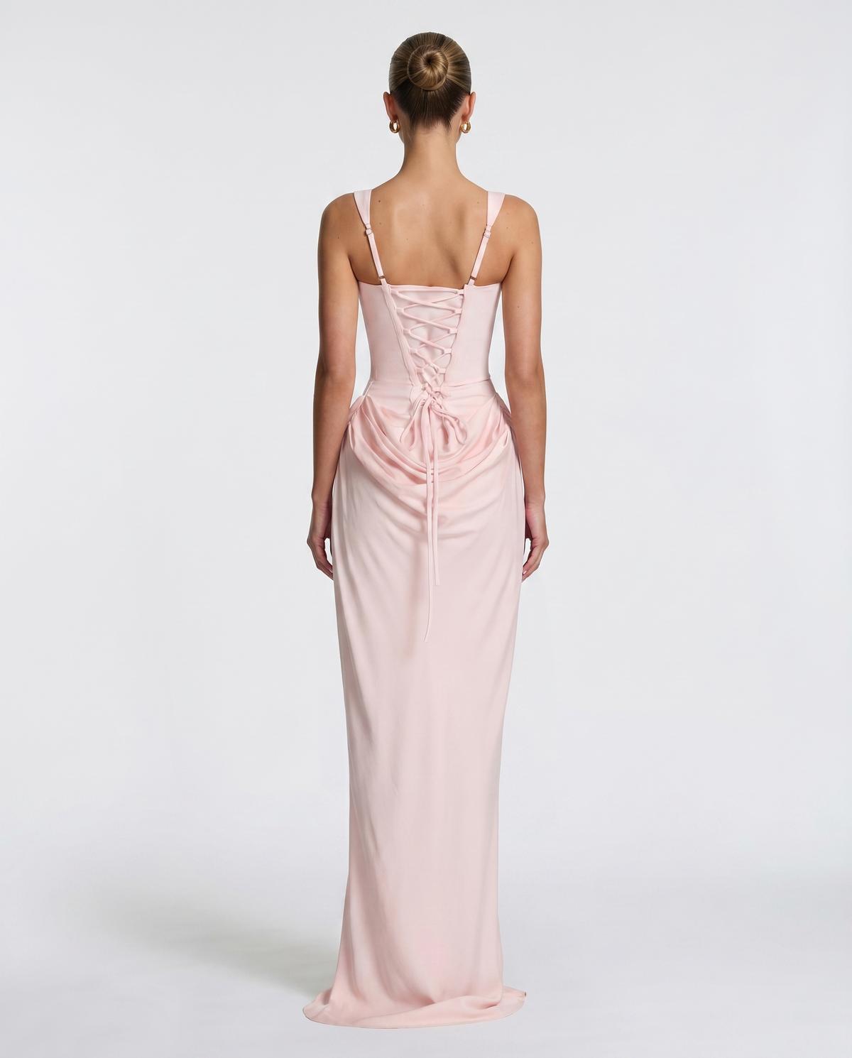 SILVIA - Vestido Maxi Corsé con Drapeado en la Cadera
