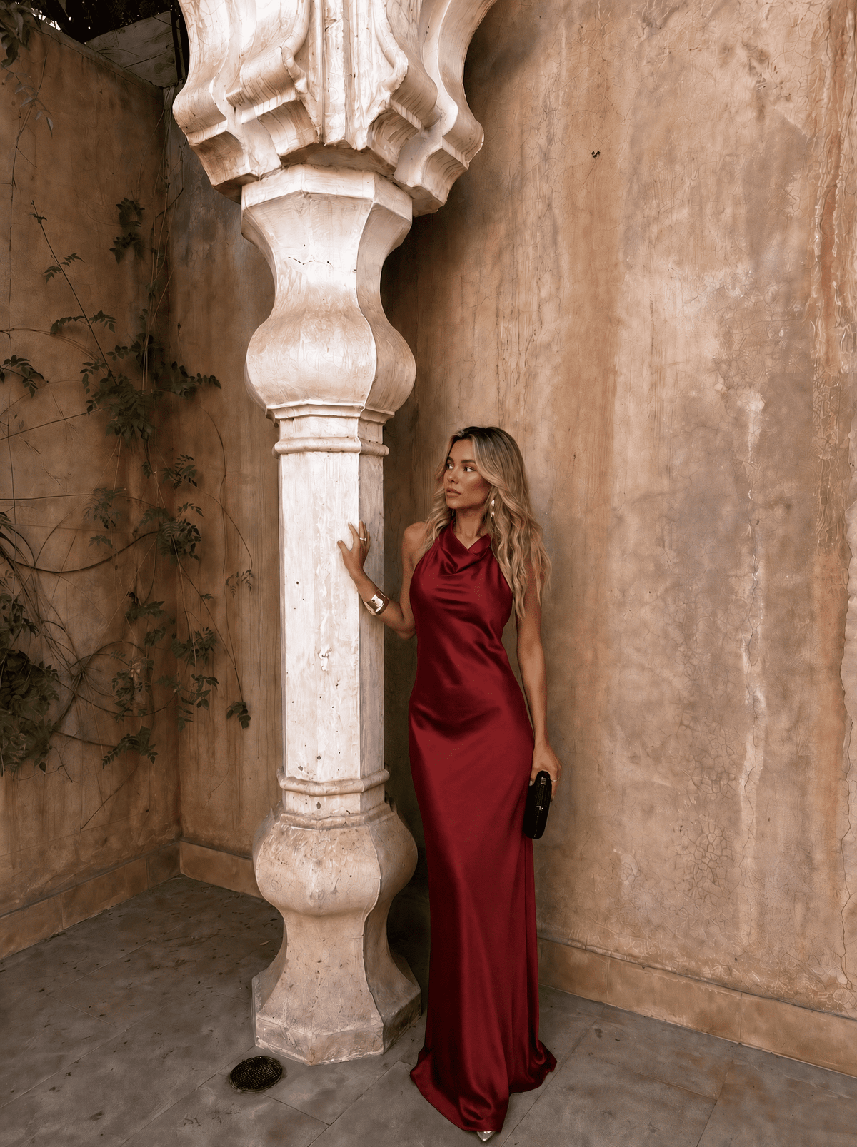 Vestido Riad - XS Burdeos rojo