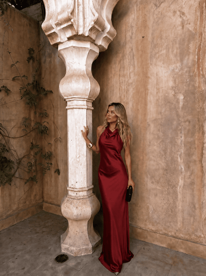 Vestido Riad - XS Burdeos rojo