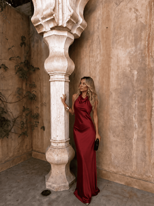 Vestido Riad - XS Burdeos rojo