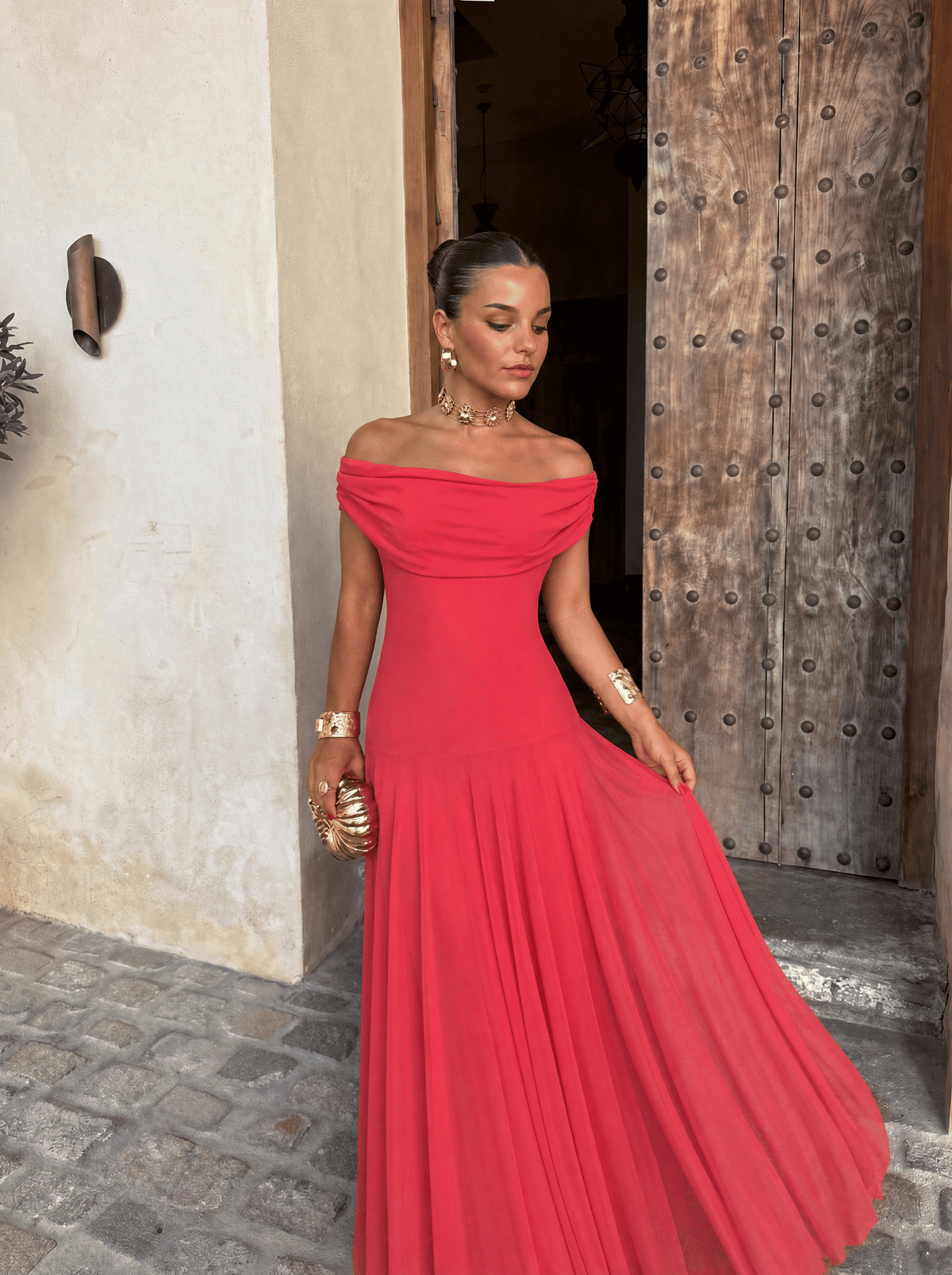 Vestido Largo Toledo - Rojizo S