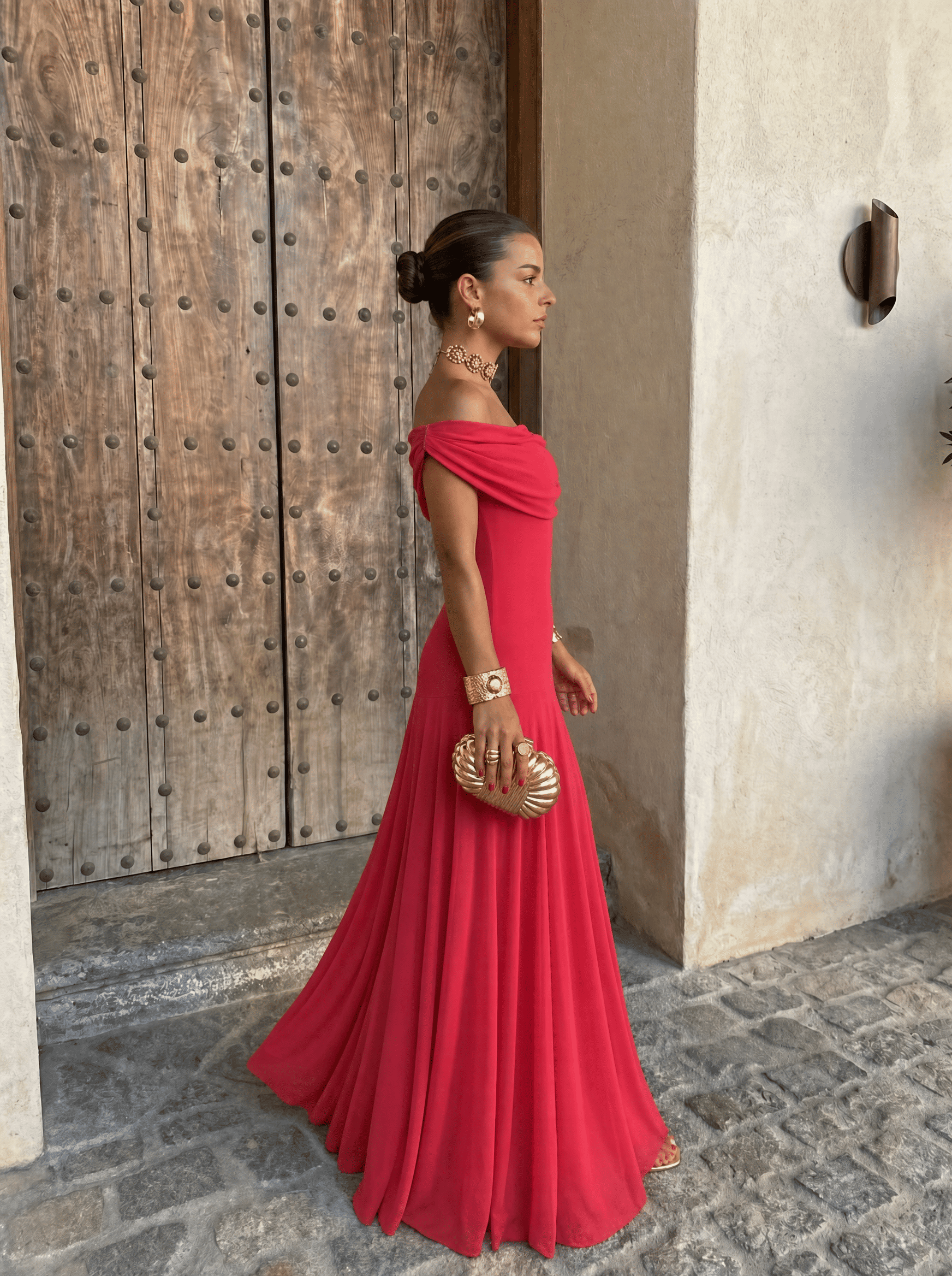 Vestido Largo Toledo - Rojizo L