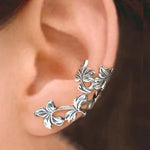 Pendientes vintage de plata con hojas