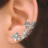 Pendientes vintage de plata con hojas