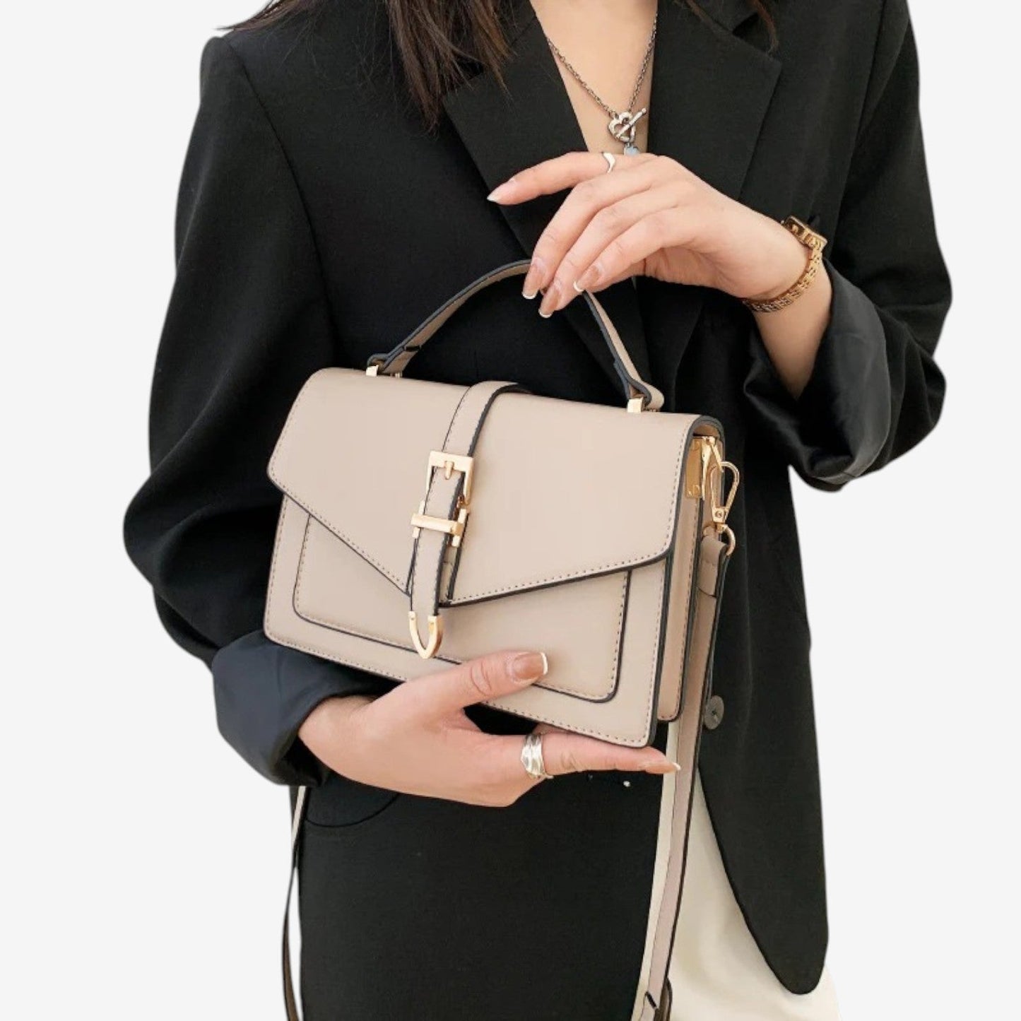 Bolso con cinturón Caqui
