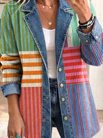 Harper | Chaqueta con Estilo de Estampado Geométrico Retro