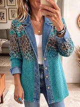 Olivia | Chaqueta Vaquera Vintage Elegante con Estampado de Leopardo