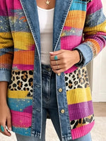 Victoria | Chaqueta Vaquera con Estampado de Leopardo Retro