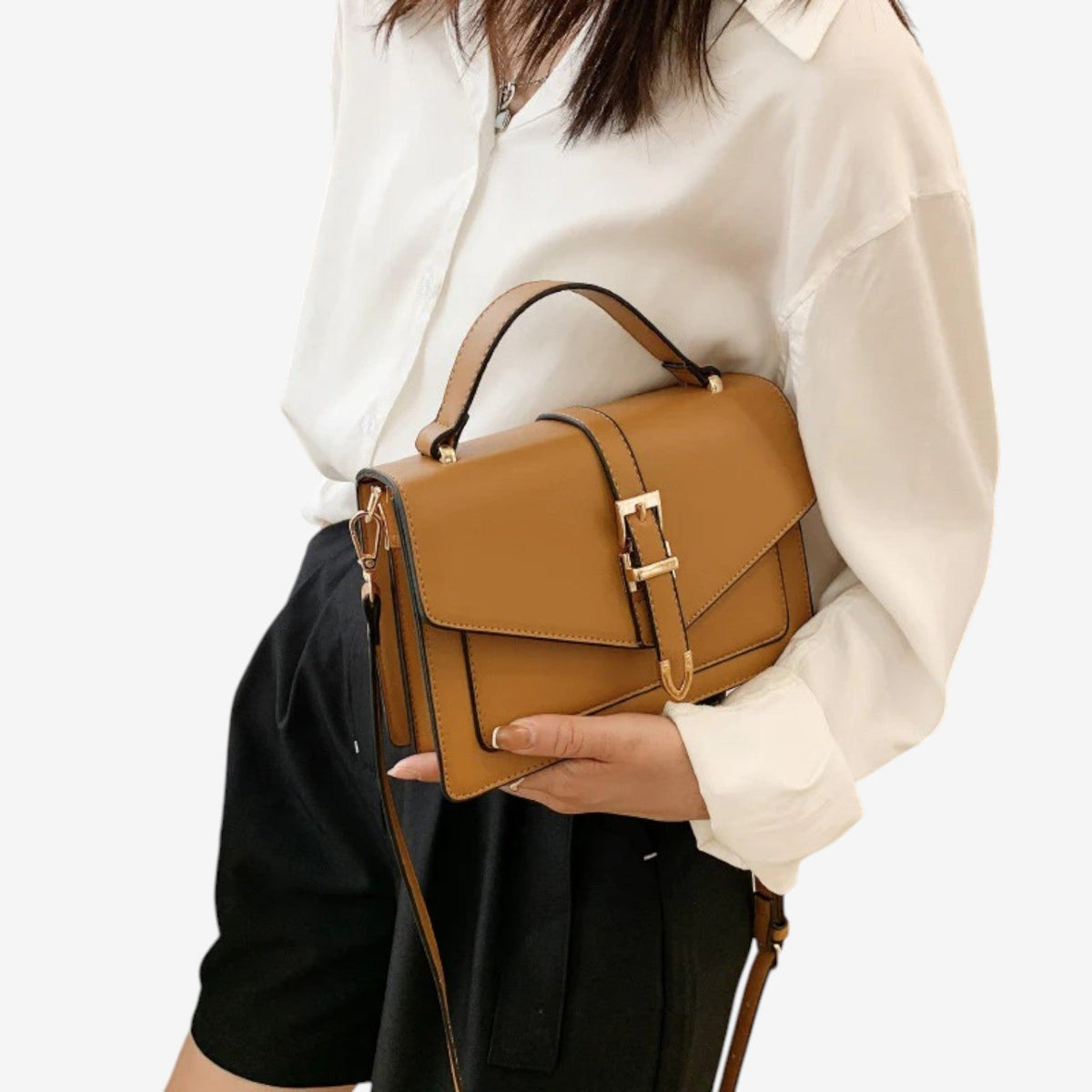 Bolso con cinturón Marrón