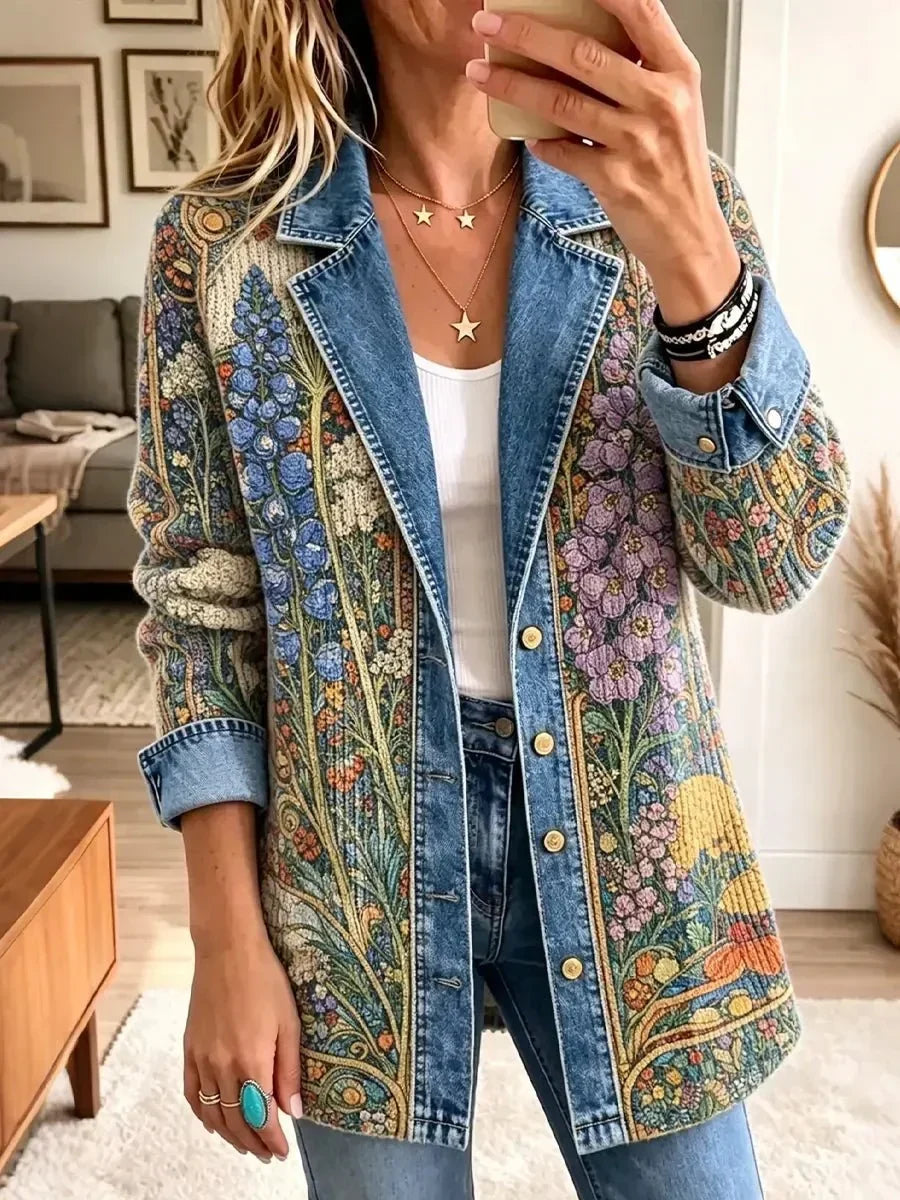 Elizabeth | Chaqueta Vaquera Floral Vintage