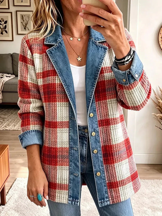 Scarlett | Chaqueta Vaquera Patchwork Vintage Elegante