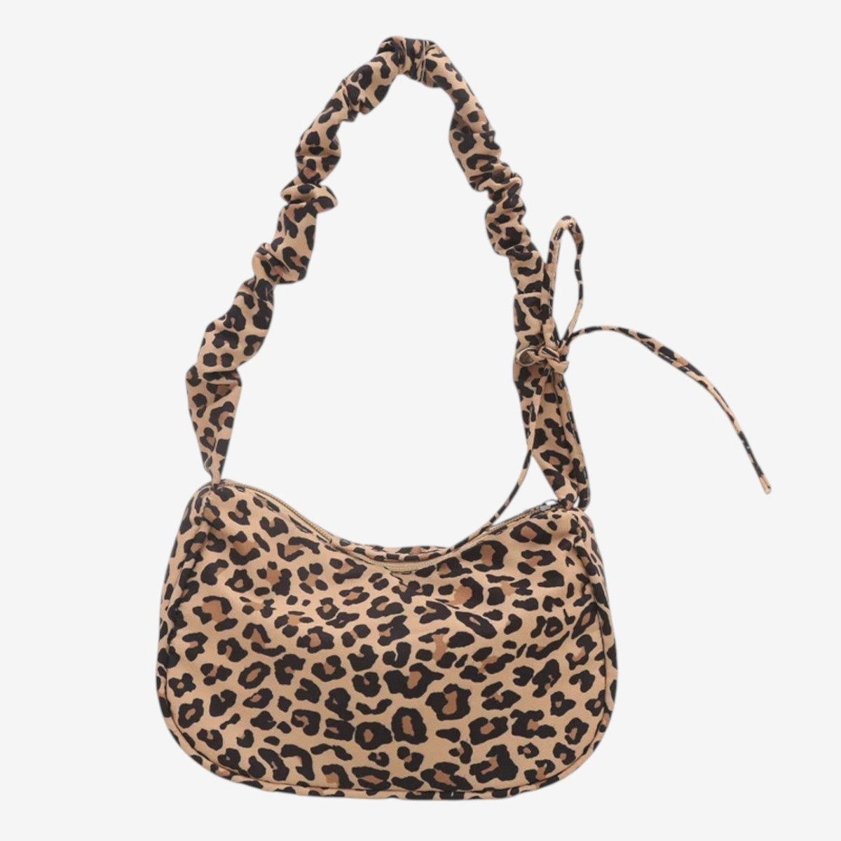 Bolso plisado Leopardo marrón