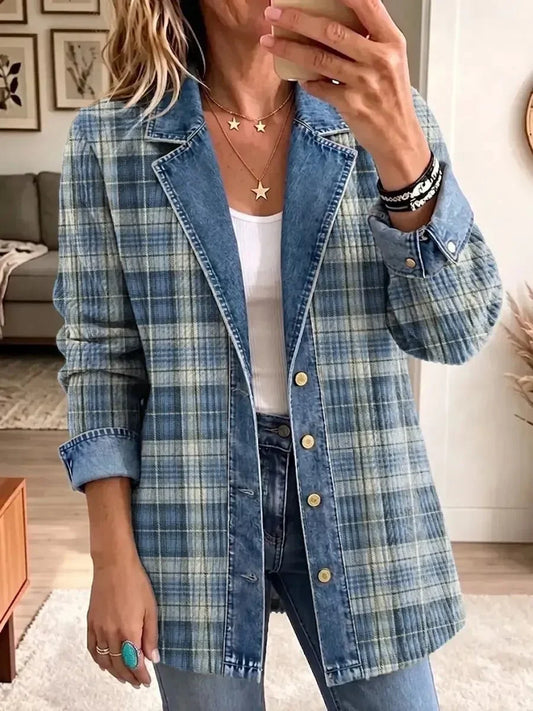Sofia | Chaqueta Vaquera Casual con Estilo de Estampado Retro