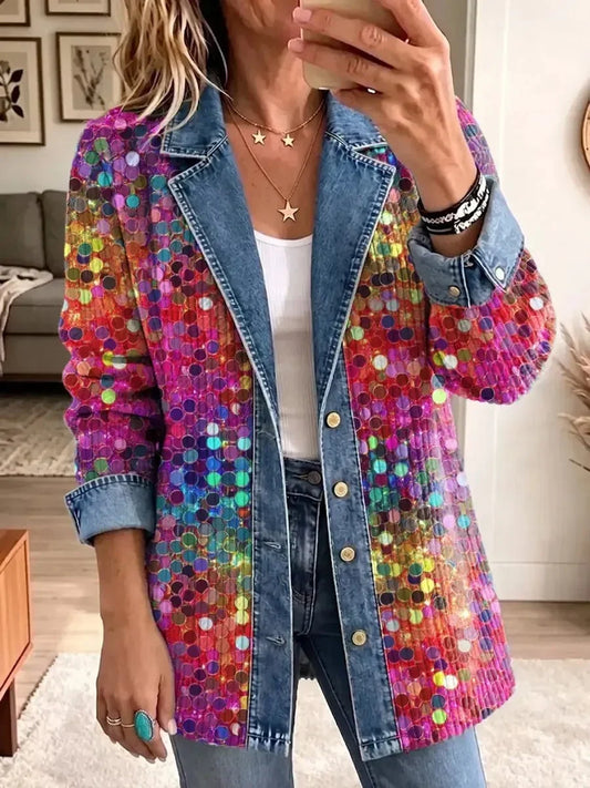 Eleanor | Chaqueta con Estampado de Lentejuelas Brillantes Retro