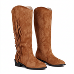 Botas Ante Flecos Tacón Grueso