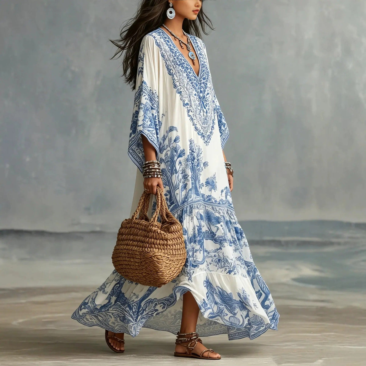 Alba Vestido Bohemio Maxi Étnico