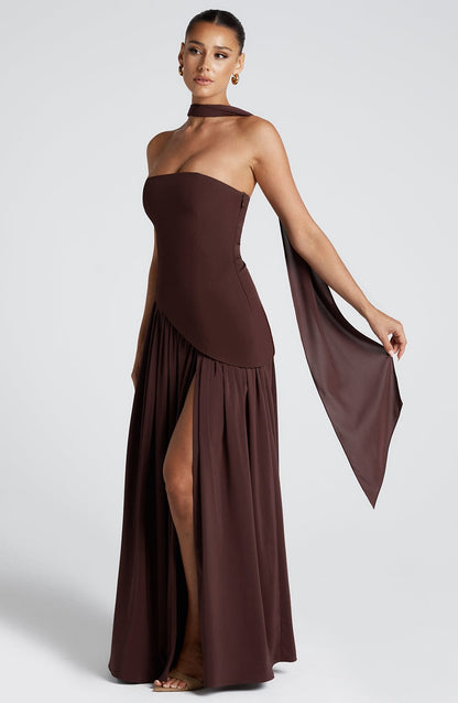 Vestido Largo Emilia - Marrón