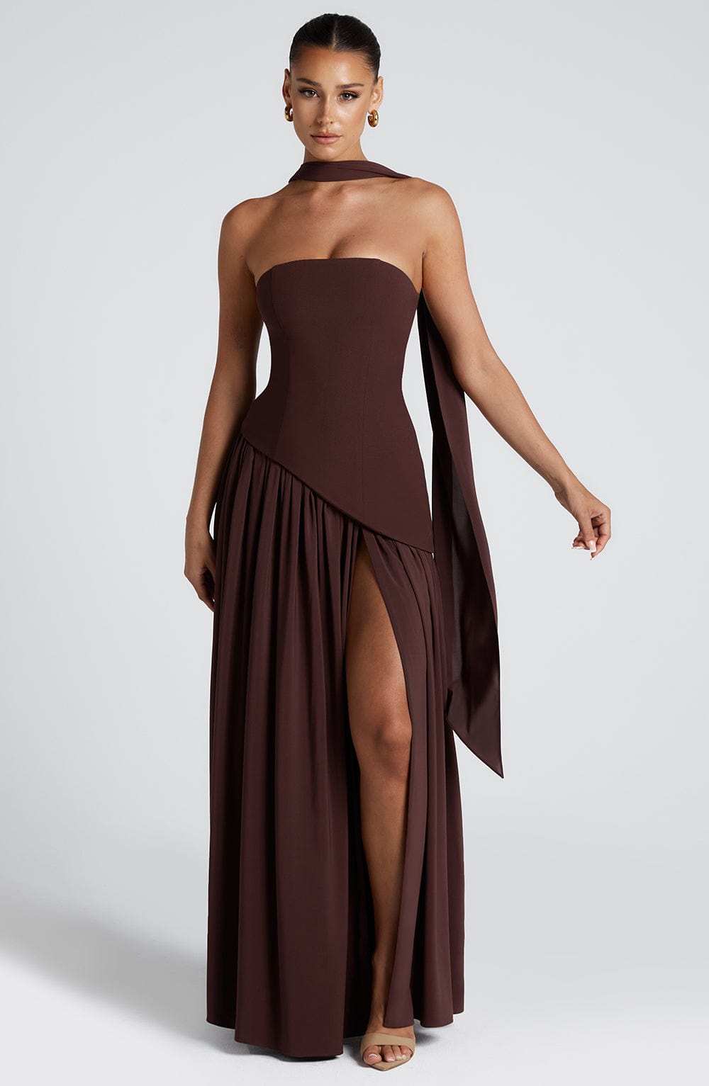 Vestido Largo Emilia - Marrón