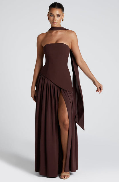 Vestido Largo Emilia - Marrón