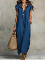 Camelia Vestido Maxi Bohemio con Escote en V