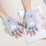 NAYARA - Guantes de Peluche con Estampado de Huella de Gato