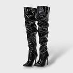 Botas Altas de Charol con Tacón de Aguja