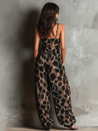 Vera - Mono palazzo estampado animal