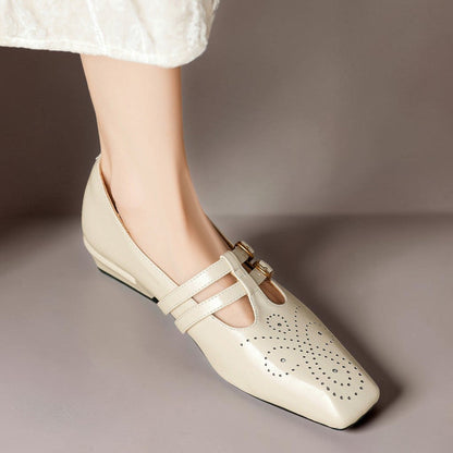 Marisol | Zapato Mary Jane de Doble Tira con Detalle Brogue