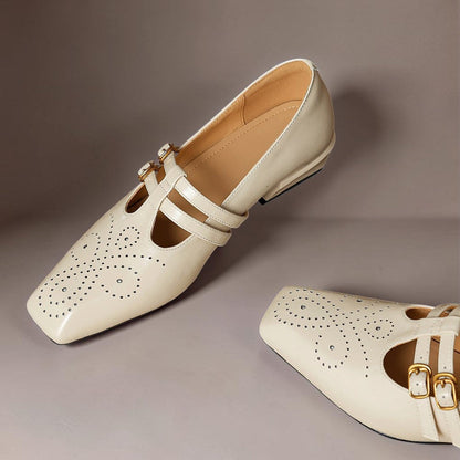 Marisol | Zapato Mary Jane de Doble Tira con Detalle Brogue