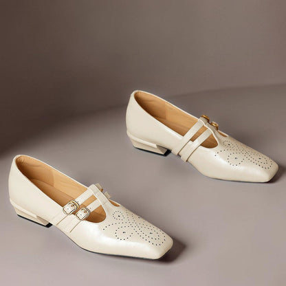 Marisol | Zapato Mary Jane de Doble Tira con Detalle Brogue