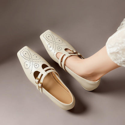 Marisol | Zapato Mary Jane de Doble Tira con Detalle Brogue
