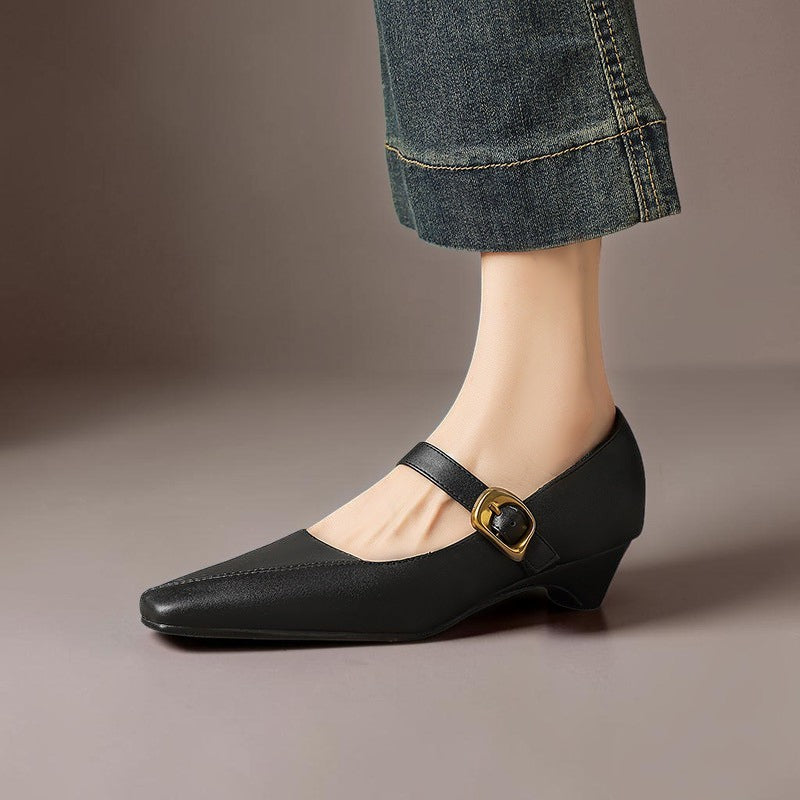 Zorae | Zapato de Tacón Mary Jane de Paneles