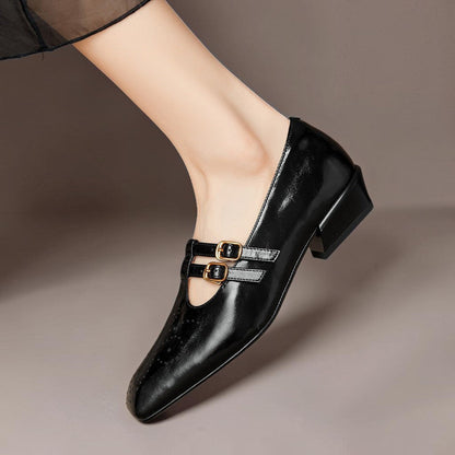 Marisol | Zapato Mary Jane de Doble Tira con Detalle Brogue