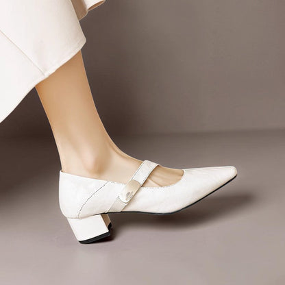 Quera | Zapato Mary Jane de Puntera Cuadrada Cincelada
