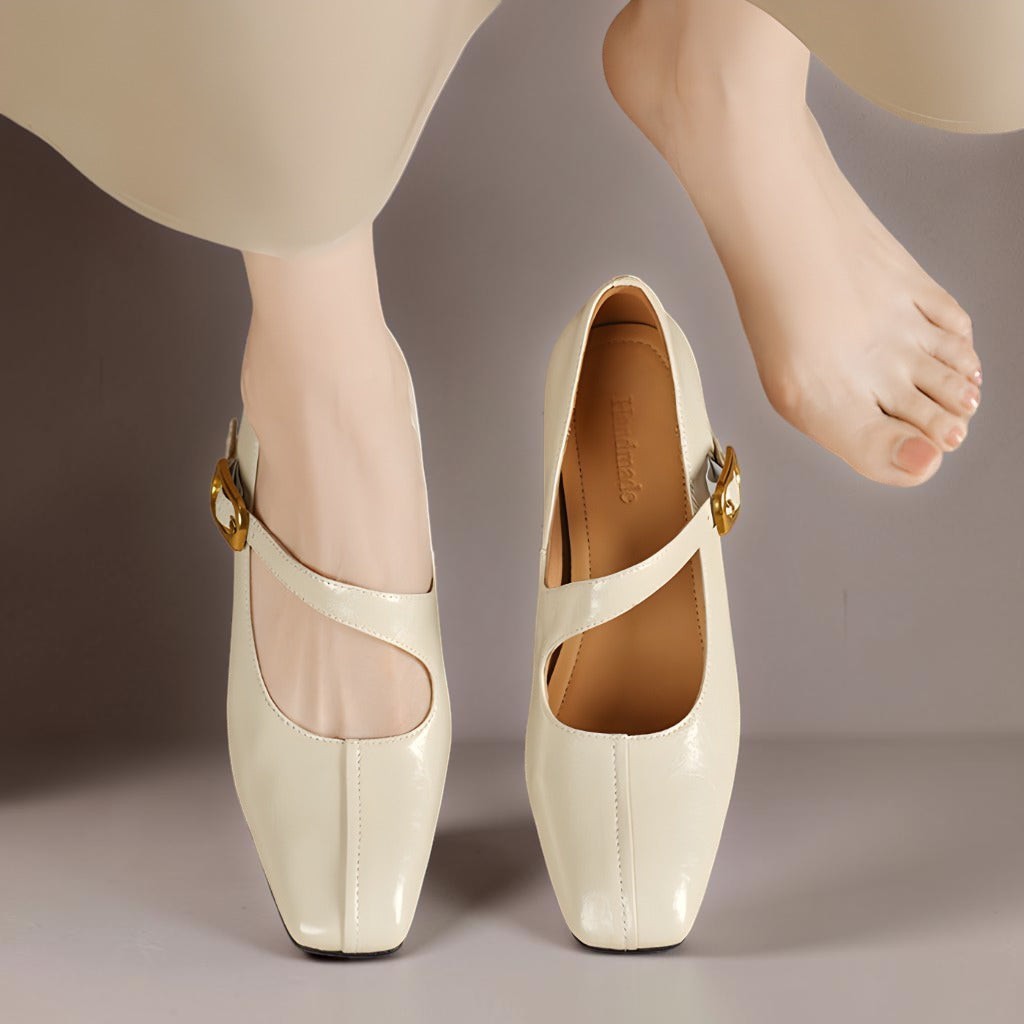 Viora | Zapatos de Tacón Mary Jane de Piel Genuina