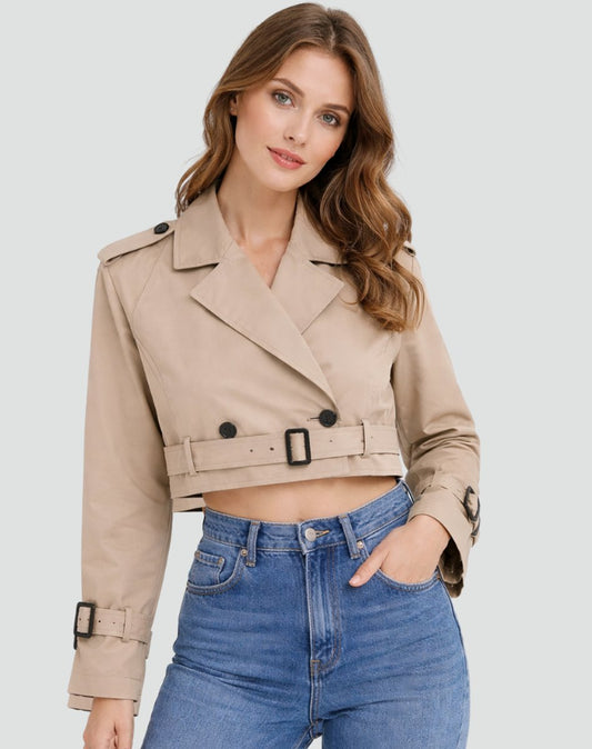 Bridget | Chaqueta Trench Corta con Cinturón
