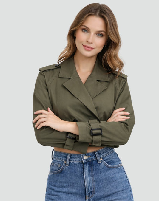 Bridget | Chaqueta Trench Corta con Cinturón
